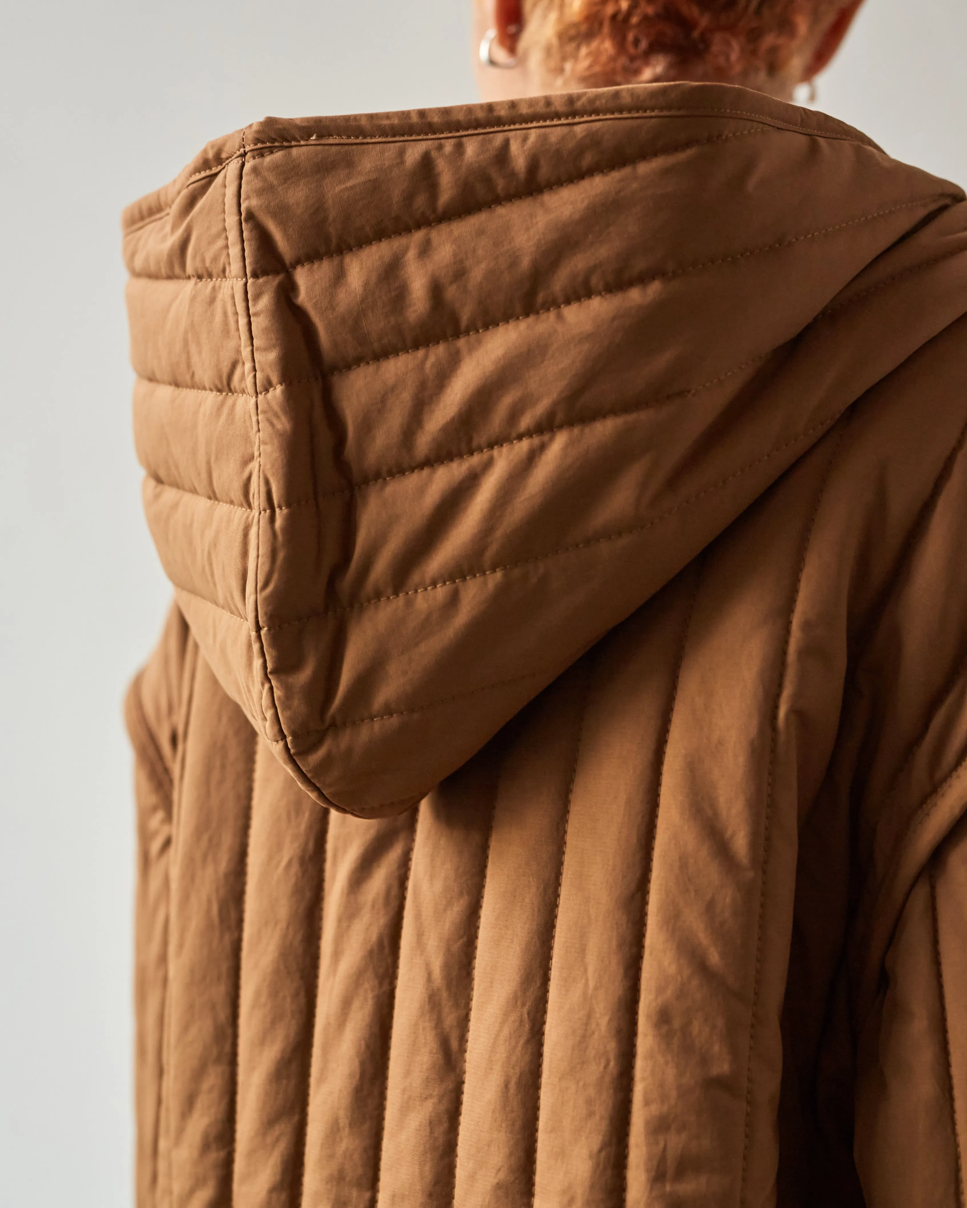 7115 Hooded Quilted Jacket, Caramel