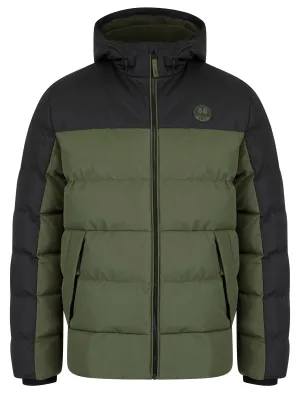 Abu Micro-Fleece Lined Quilted Puffer Jacket with Hood in Deep Depths Green - Tokyo Laundry