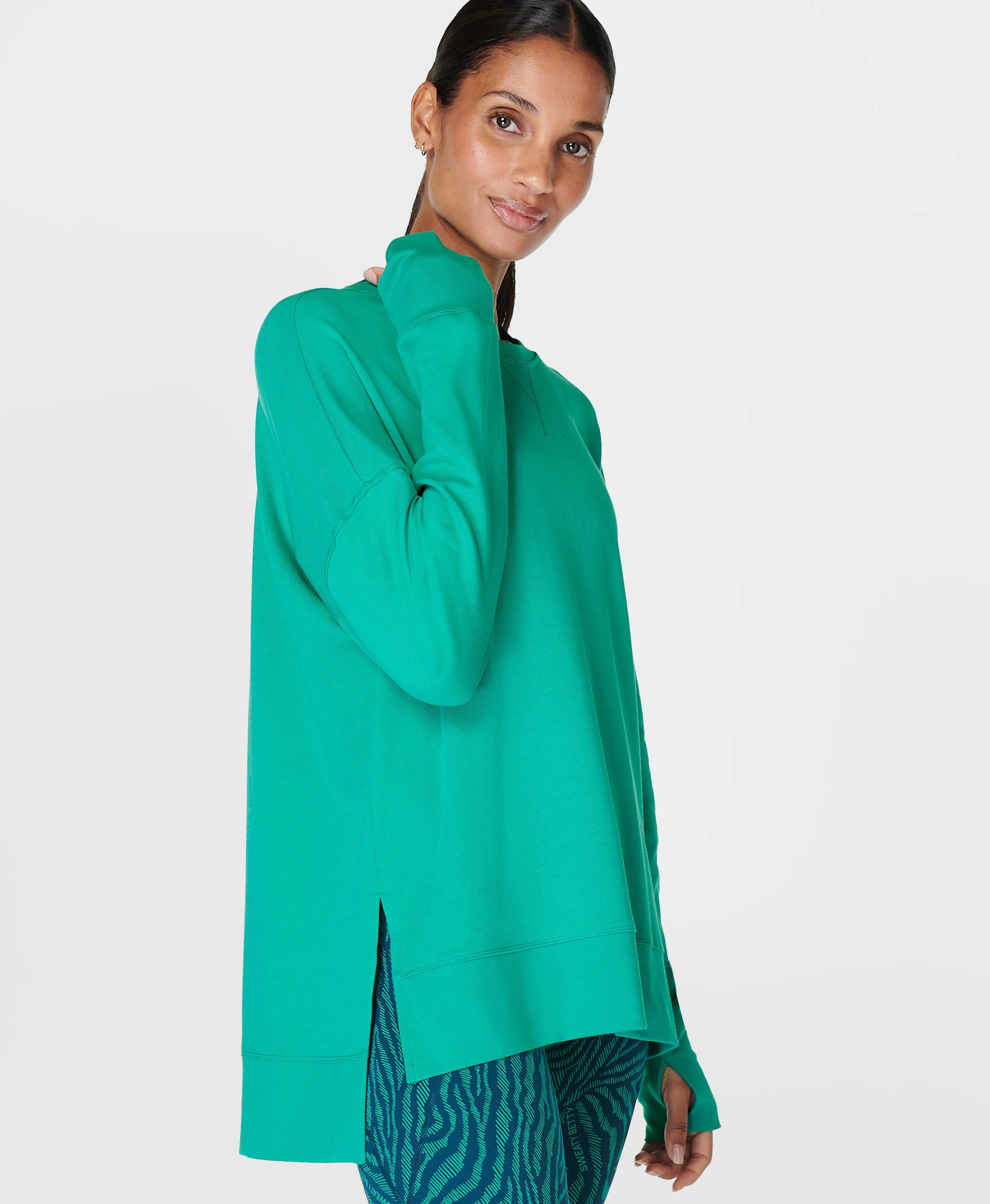 After Class Longline Sweatshir Sb8985 Gem-Green