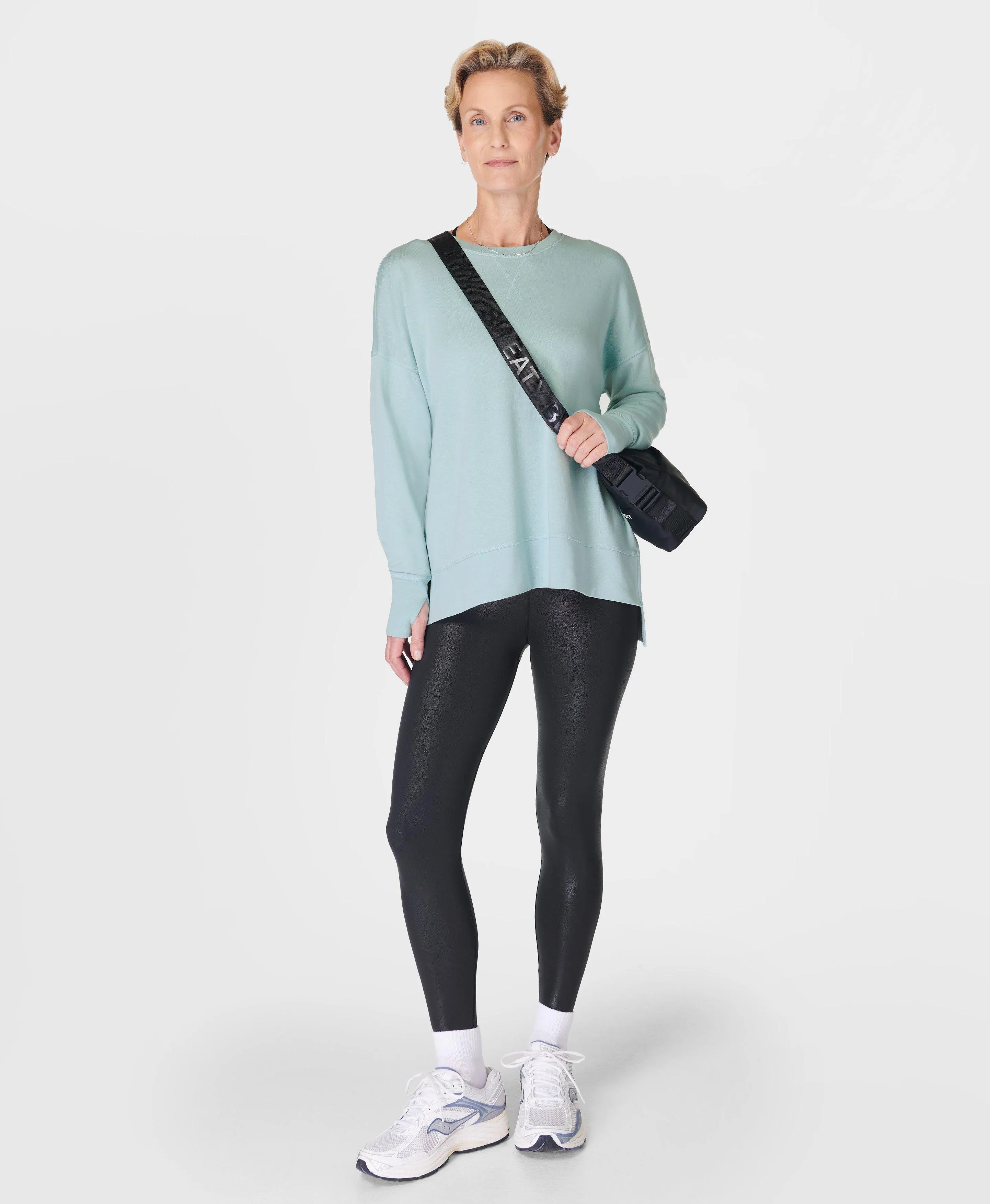 After Class Longline Sweatshir Sb8985 Muted-Teal-Blue