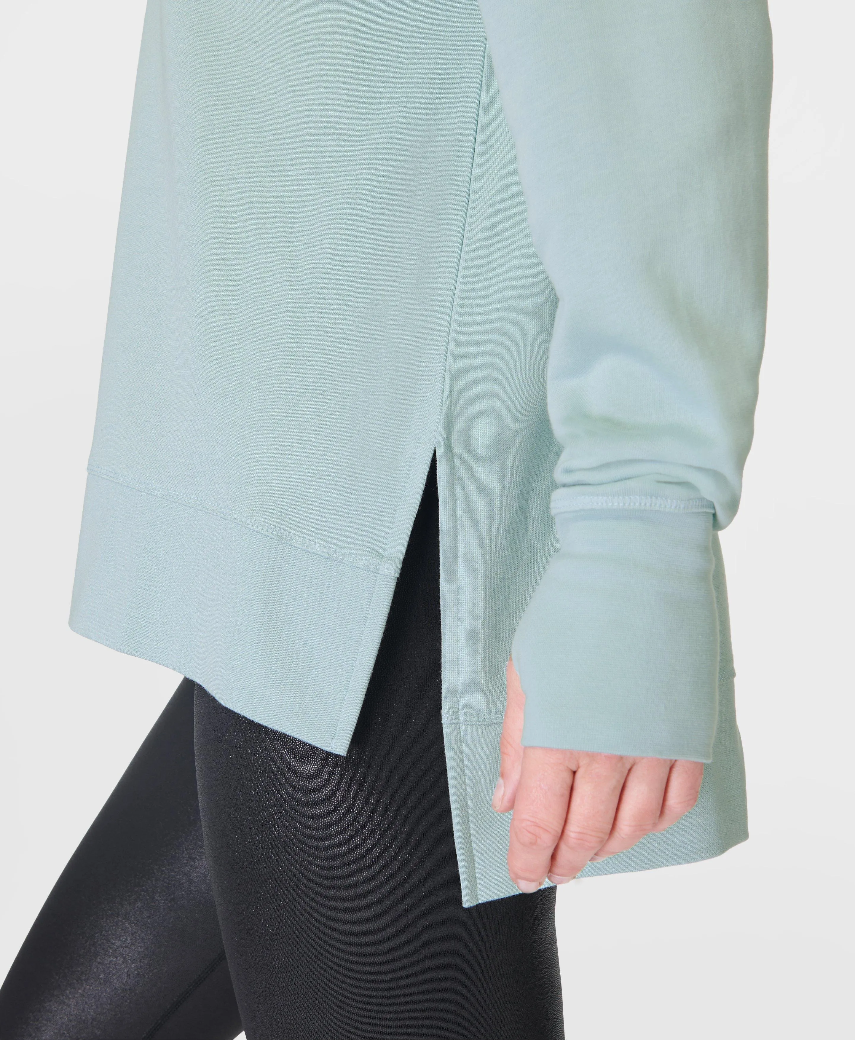 After Class Longline Sweatshir Sb8985 Muted-Teal-Blue