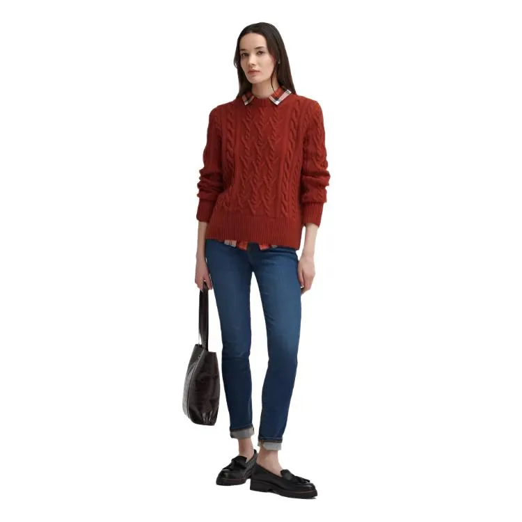 Barbour Ladies Solway Knitted Jumper - Spiced Pumpkin