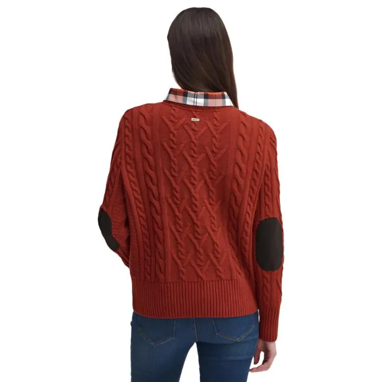 Barbour Ladies Solway Knitted Jumper - Spiced Pumpkin