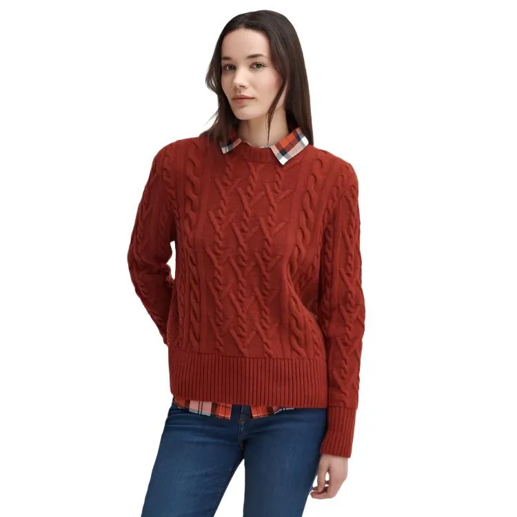 Barbour Ladies Solway Knitted Jumper - Spiced Pumpkin