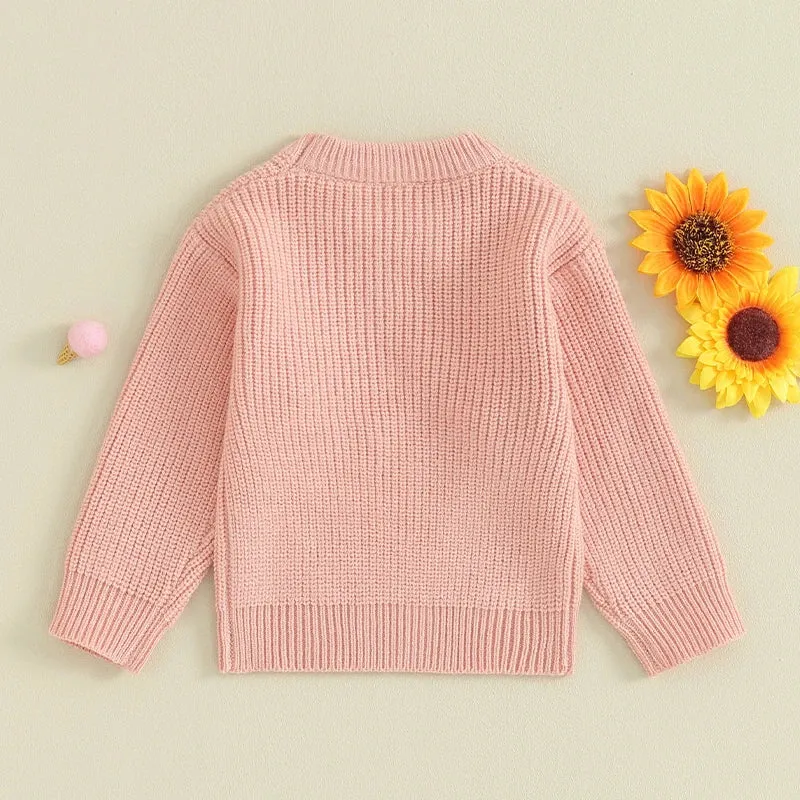 BIG SISTER Flower Knitted Sweater