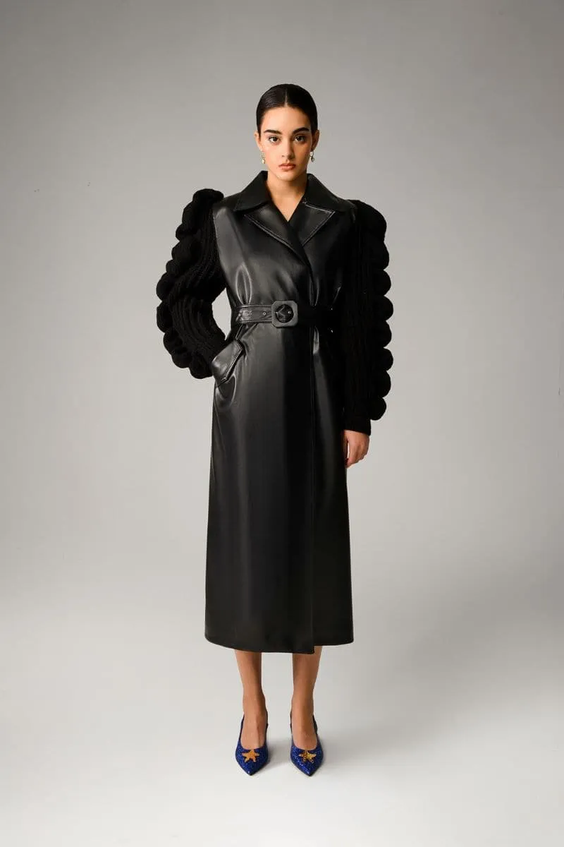 BLACK LIYA TRENCH COAT