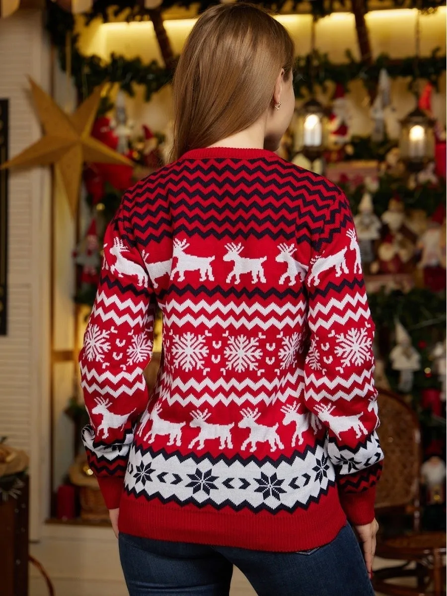 Carol Christmas Knit Loose Women Pullover