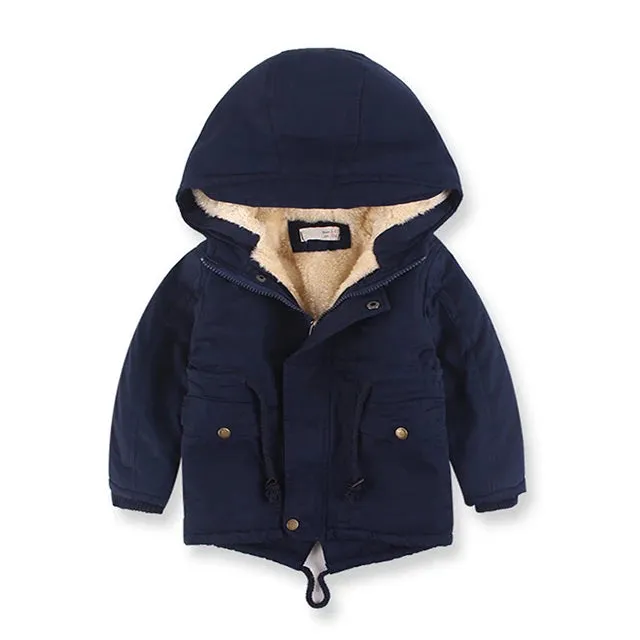 Children Winter Fleece Outdoor Jackets for Boys Hooded Warm Kids Boy Outerwear Windbreaker Fall Baby Boy Coats