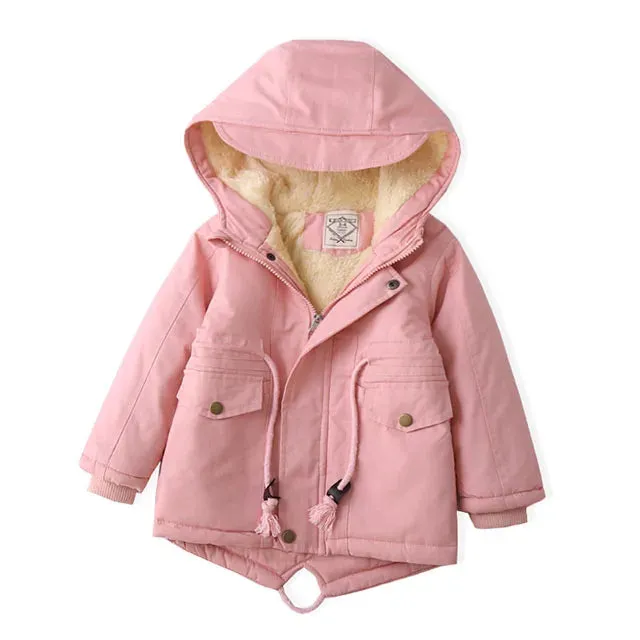 Children Winter Fleece Outdoor Jackets for Boys Hooded Warm Kids Boy Outerwear Windbreaker Fall Baby Boy Coats