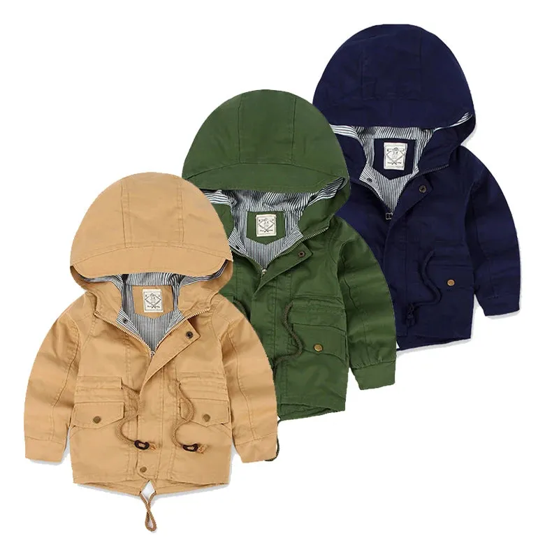 Children Winter Fleece Outdoor Jackets for Boys Hooded Warm Kids Boy Outerwear Windbreaker Fall Baby Boy Coats