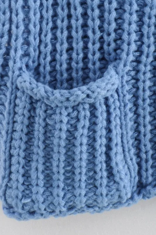 Chunky Knit Vest- Blue