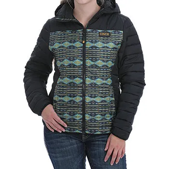 Cinch Women's Black, Green and Yellow Aztec Coat