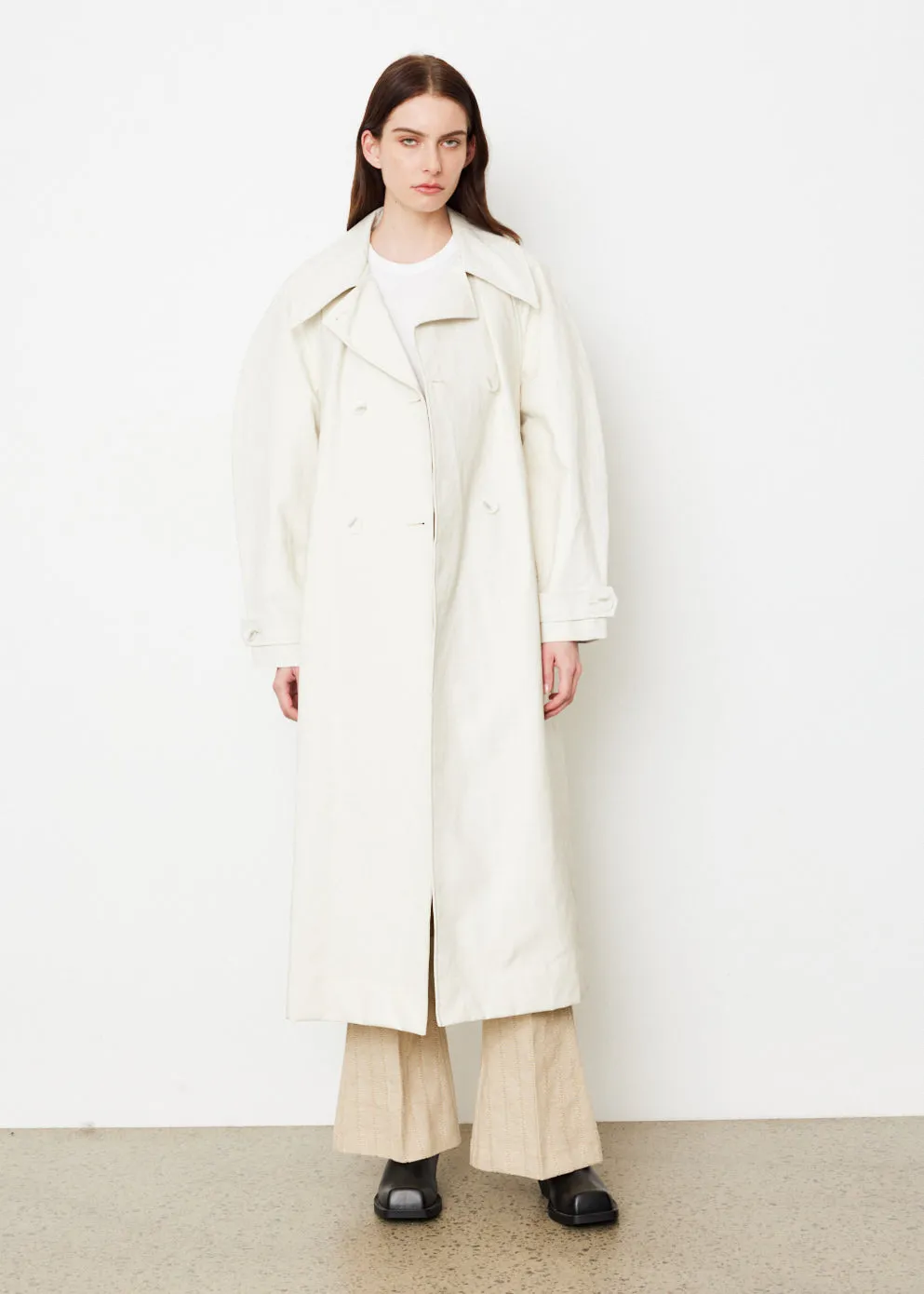 Coated Linen Trench