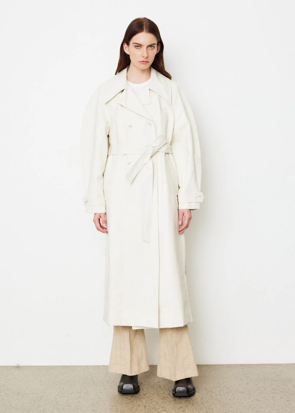 Coated Linen Trench