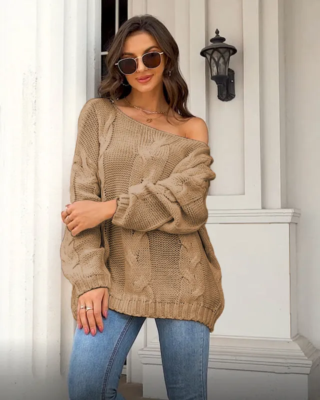 Cozy Chunky Cable Knit Oversized Sweater Jumper