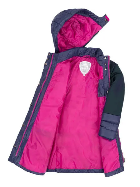 Deux Par Deux Puffy Long Coat Eclipse Blue Sizes 5, 6