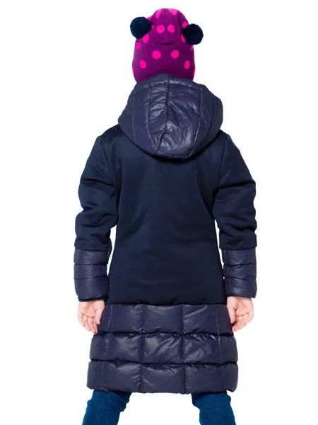 Deux Par Deux Puffy Long Coat Eclipse Blue Sizes 5, 6