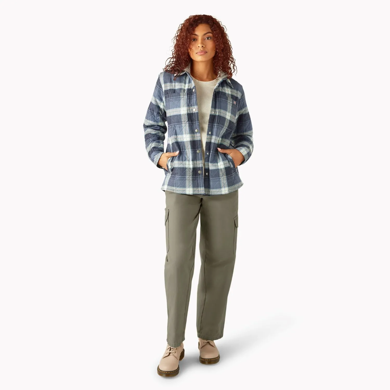 Dickies Women's Hooded Flannel Shirt Jac