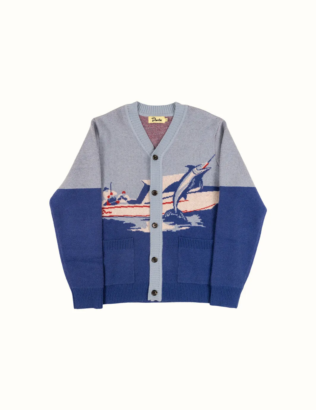 Duvin Deep Sea Marlin Cardigan - BLUE