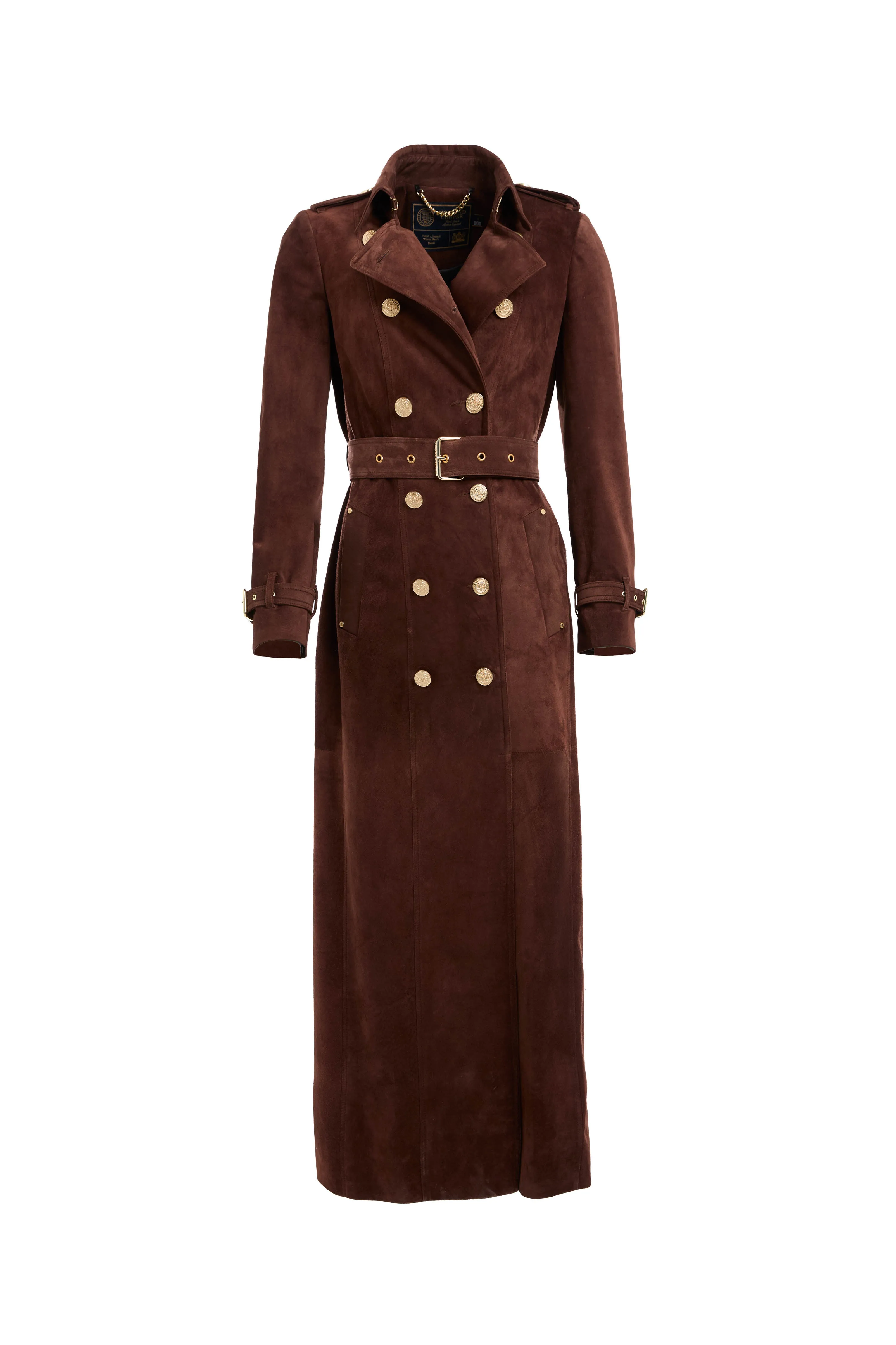 Full Length Marlborough Trench Coat (Chocolate Suede)