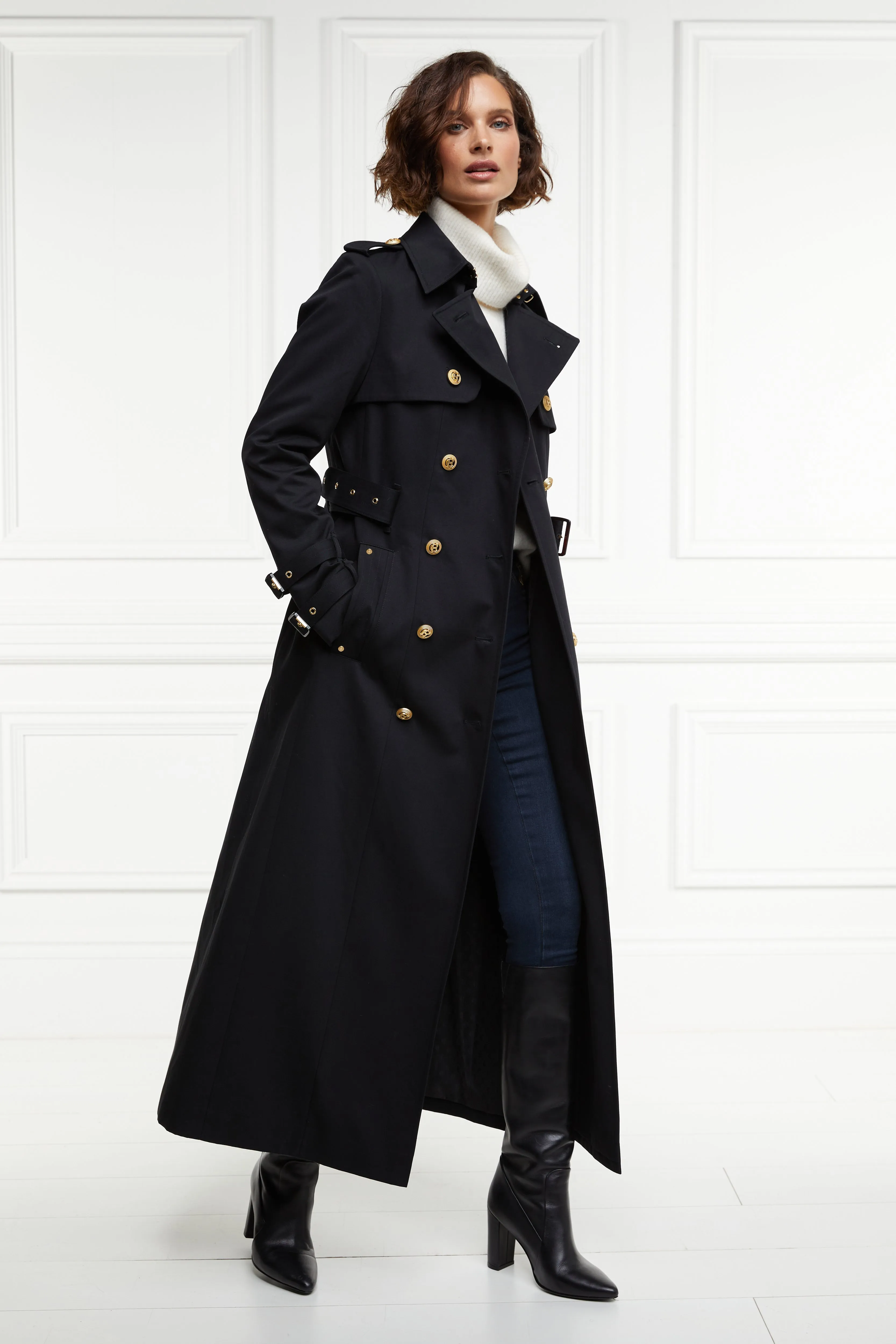 Gatcombe Full Length Trench Coat (Black)