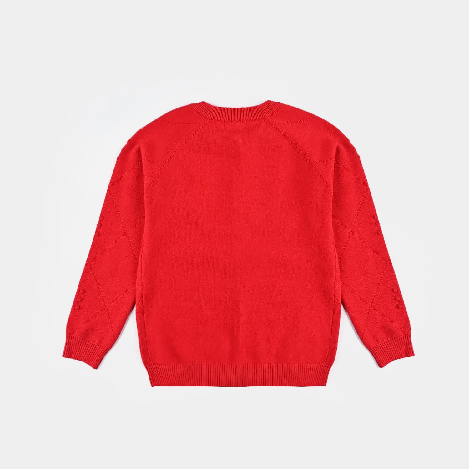 Girls Knitted Sweater - Red