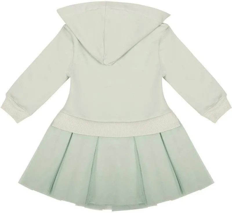 Girls Mint Green Tulle Trim Dress