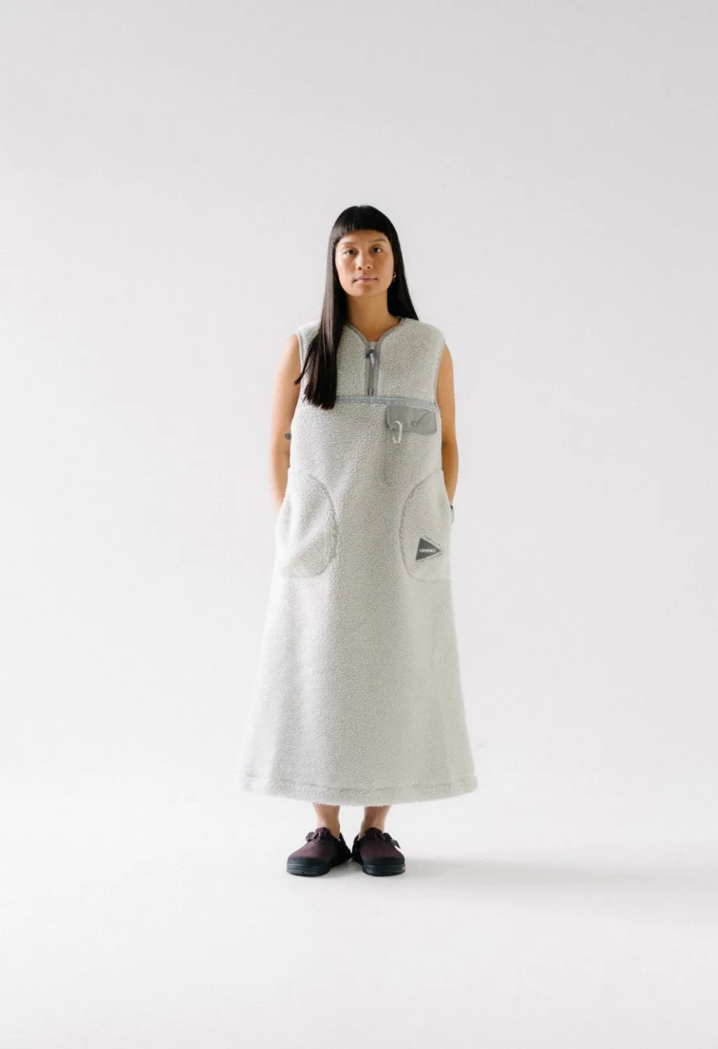 Gramicci x And Wander JQ Tape Fleece Dress - Light Gray