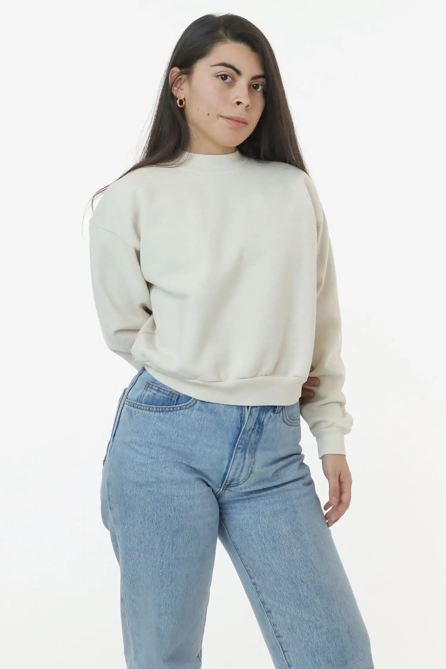 HF06 - Heavy Fleece Cropped Mock Neck Pullover (Garment Dye 2)