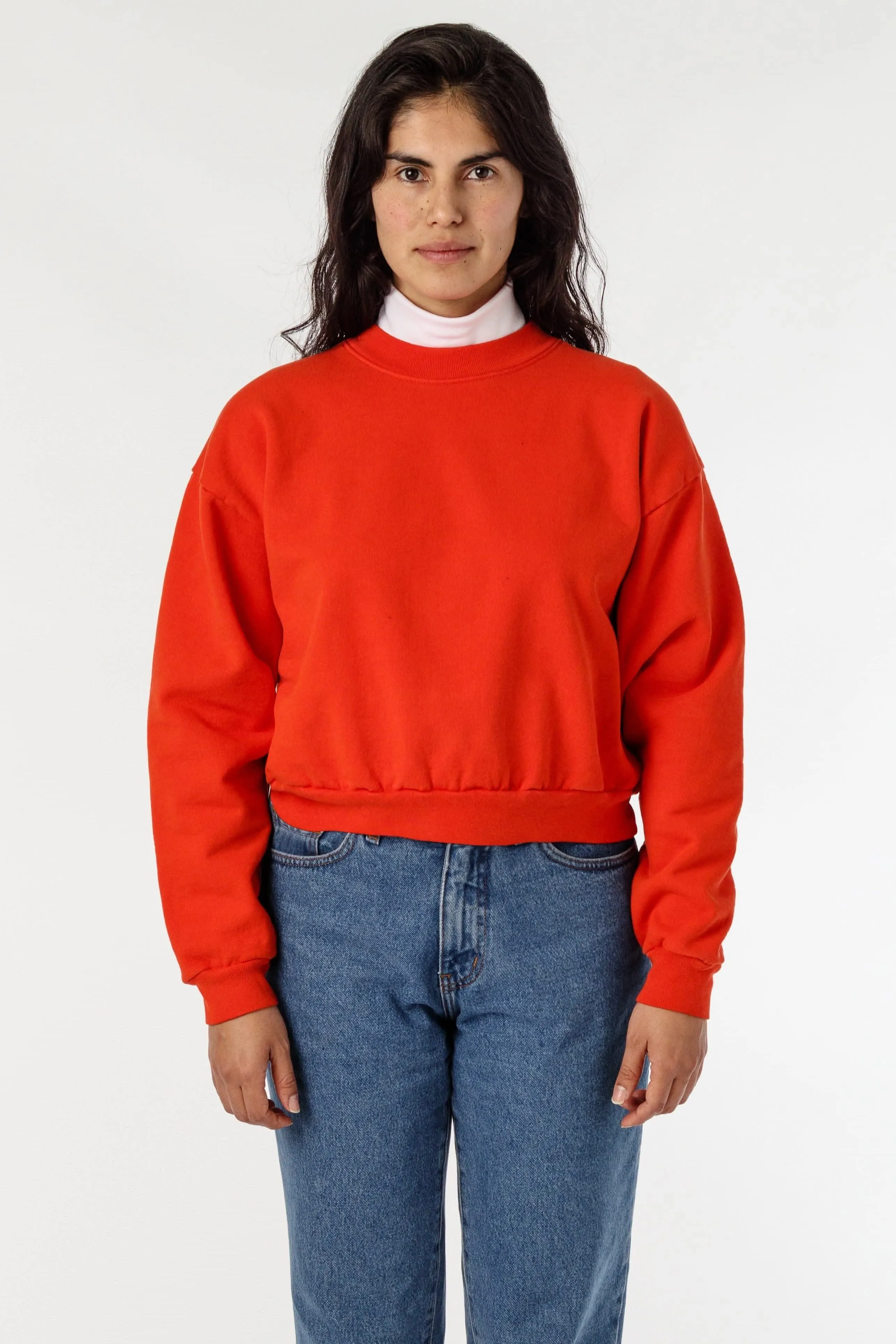 HF06 - Heavy Fleece Cropped Mock Neck Pullover (Garment Dye 2)