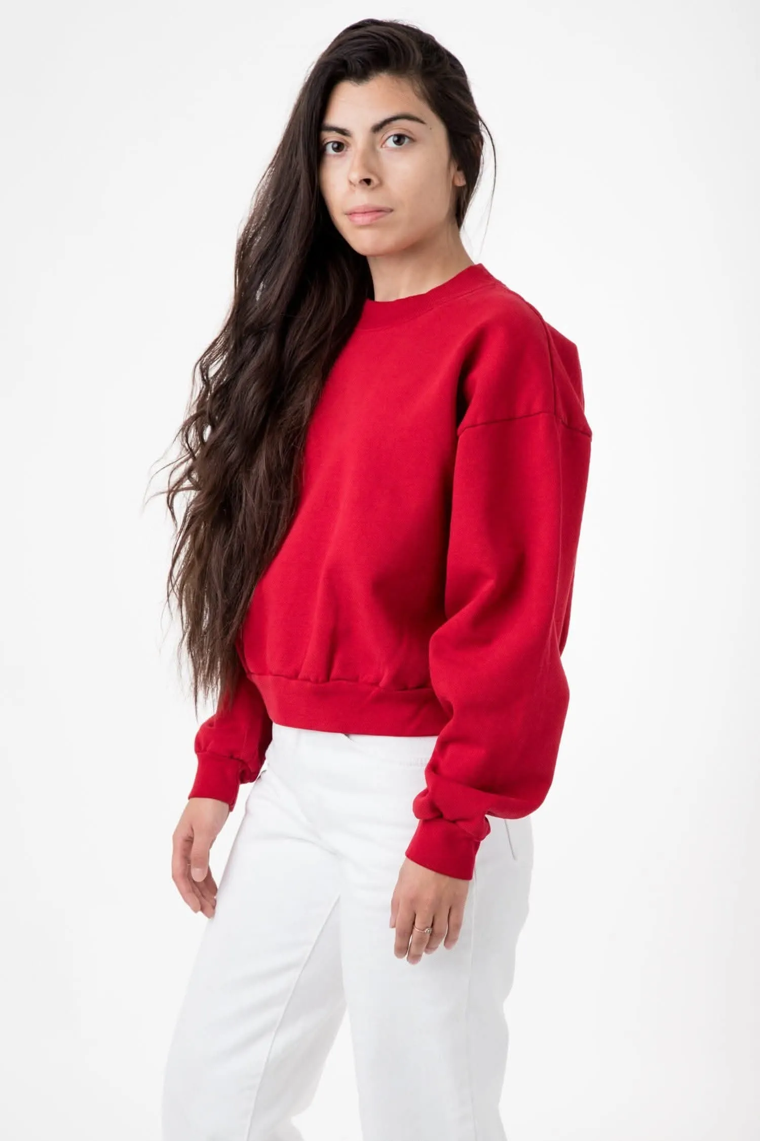 HF06 - Heavy Fleece Cropped Mock Neck Pullover (Garment Dye)