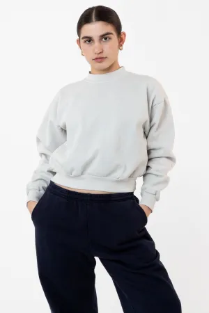 HF06 - Heavy Fleece Cropped Mock Neck Pullover (Garment Dye)