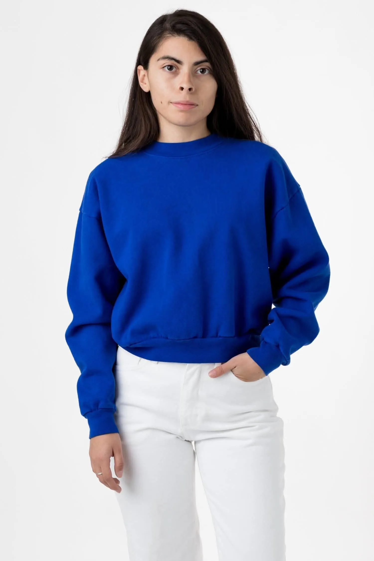 HF06 - Heavy Fleece Cropped Mock Neck Pullover (Garment Dye)