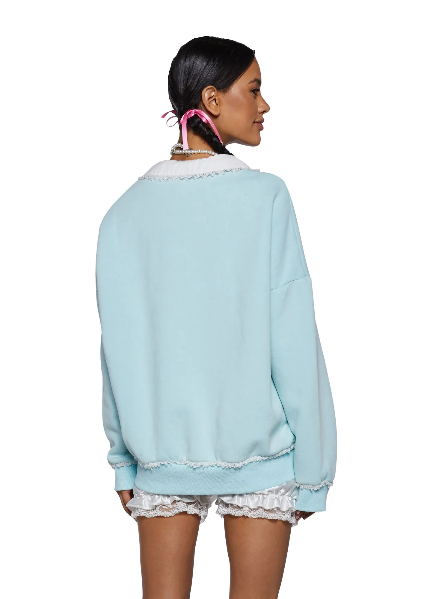 In Good Company Oversized Sweatshirt - Blue