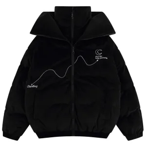 'Journey' Embroidered Puffer Jacket