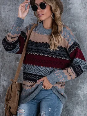 Katy - Women's Vintage Striped Knit Sweater