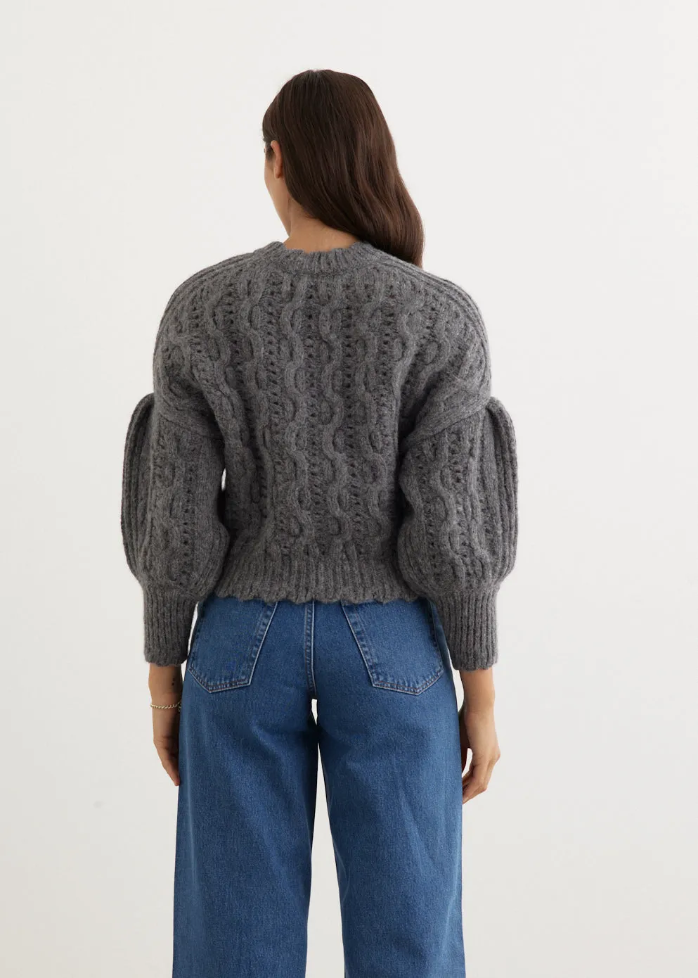 Lace Stitch Chunky Bow Knit Jumper