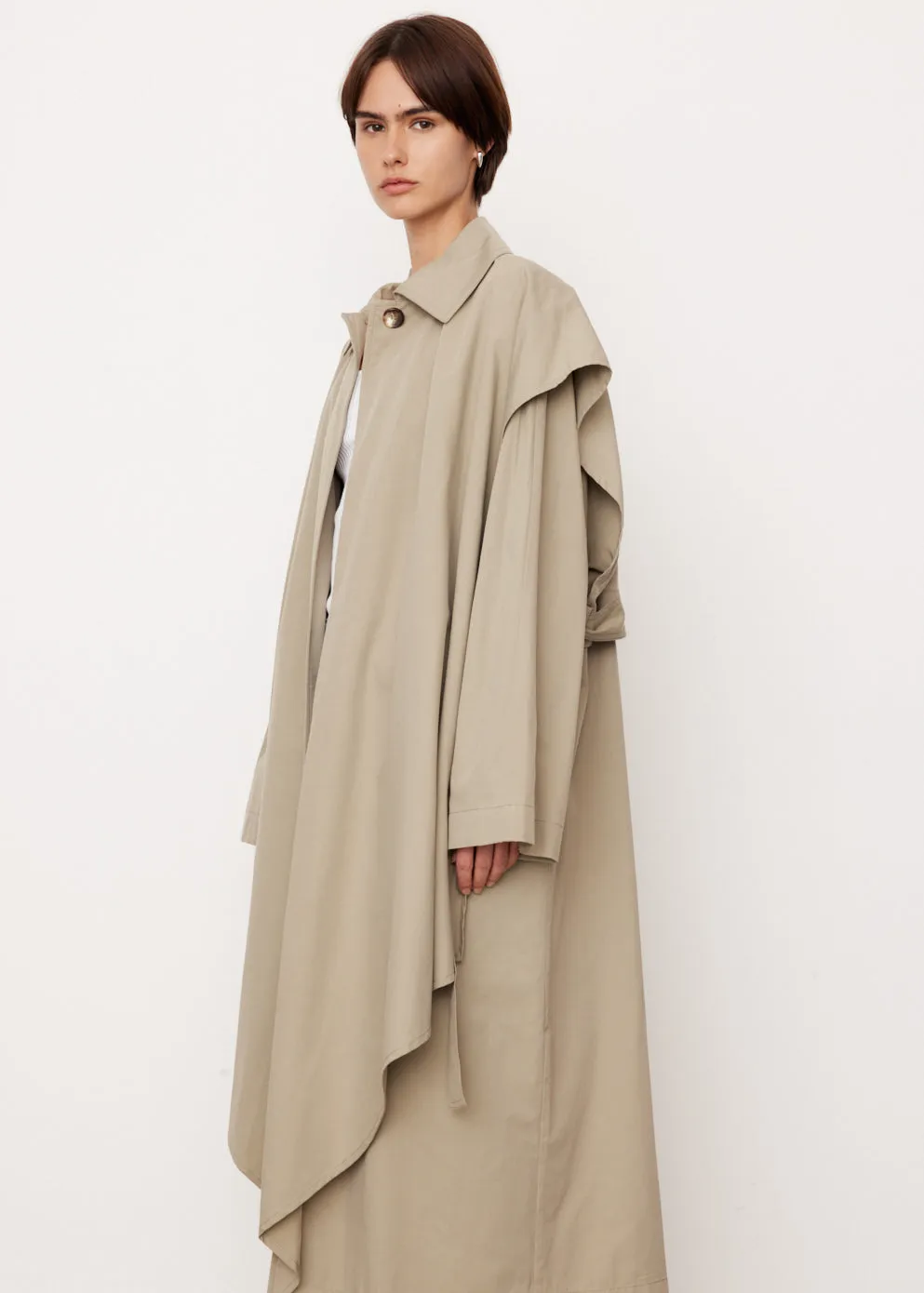 Layered Cotton Cupro Trench