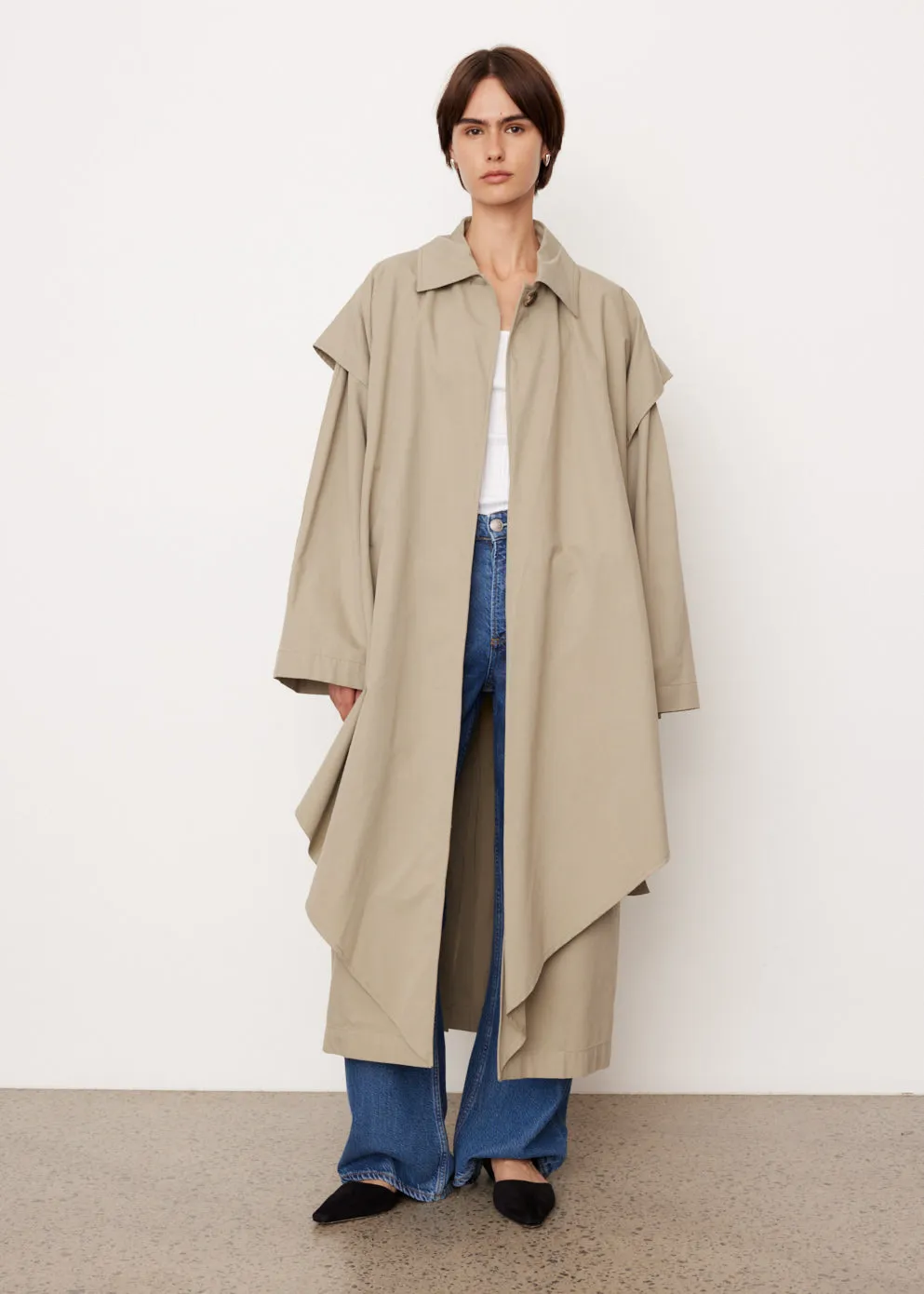 Layered Cotton Cupro Trench