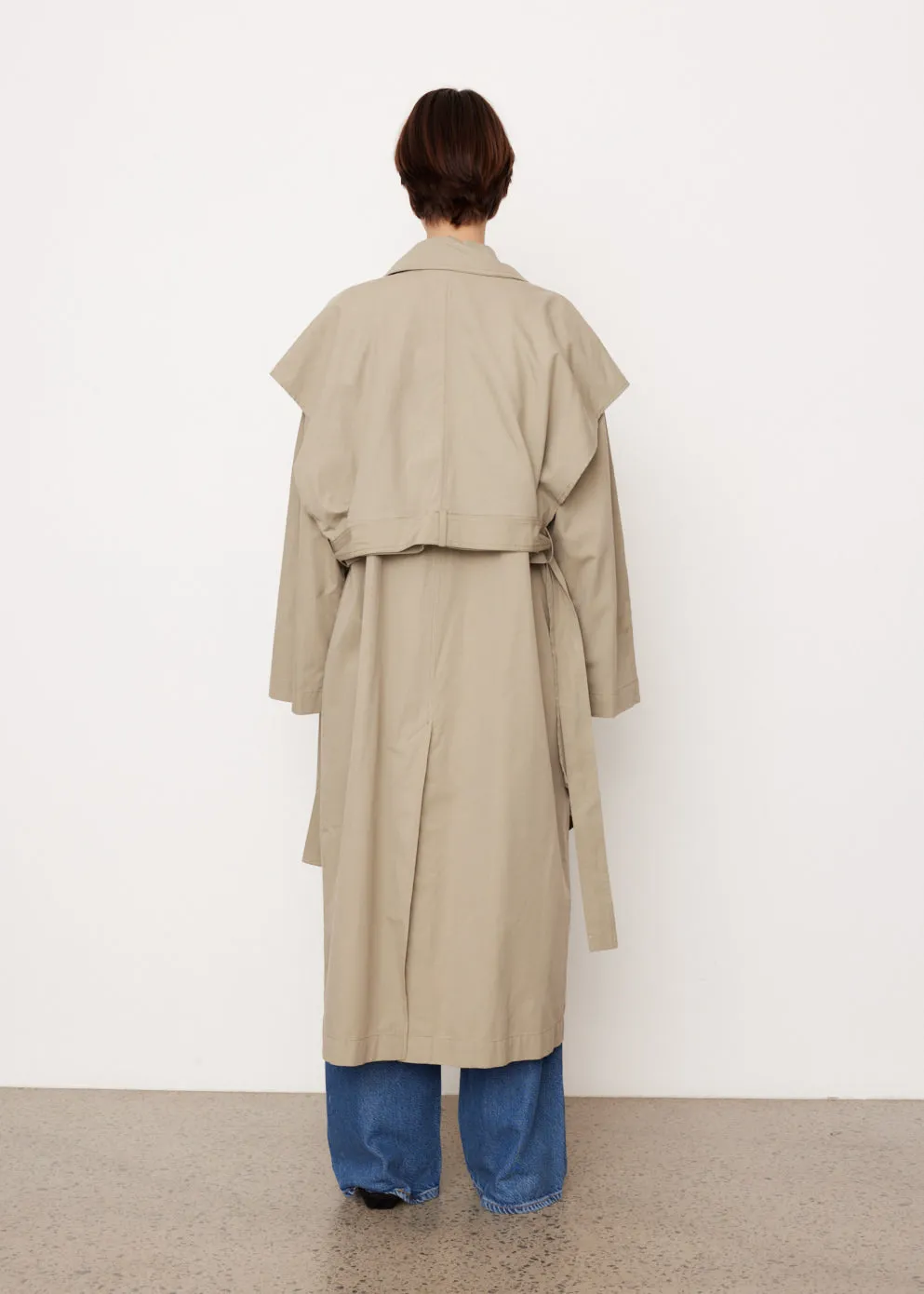 Layered Cotton Cupro Trench