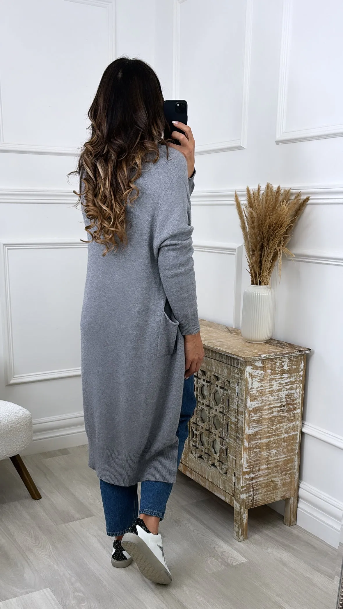 Louisa Grey Knit Cardigan