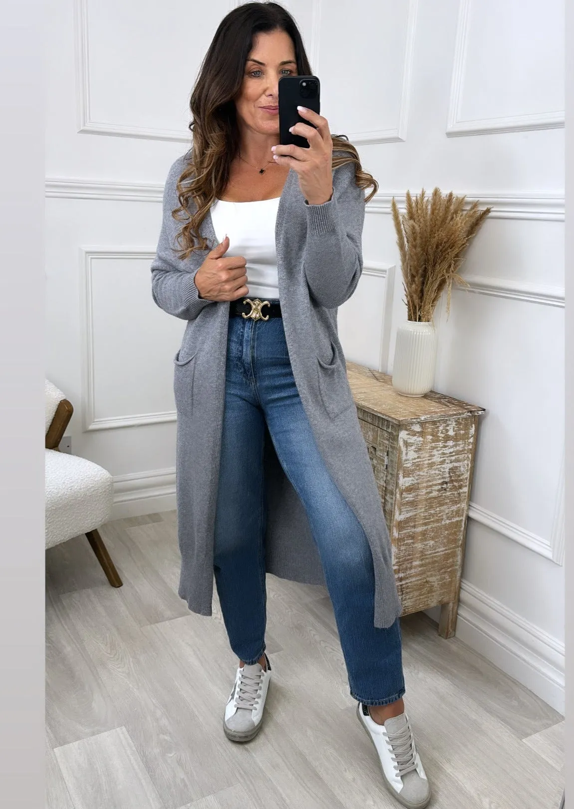 Louisa Grey Knit Cardigan