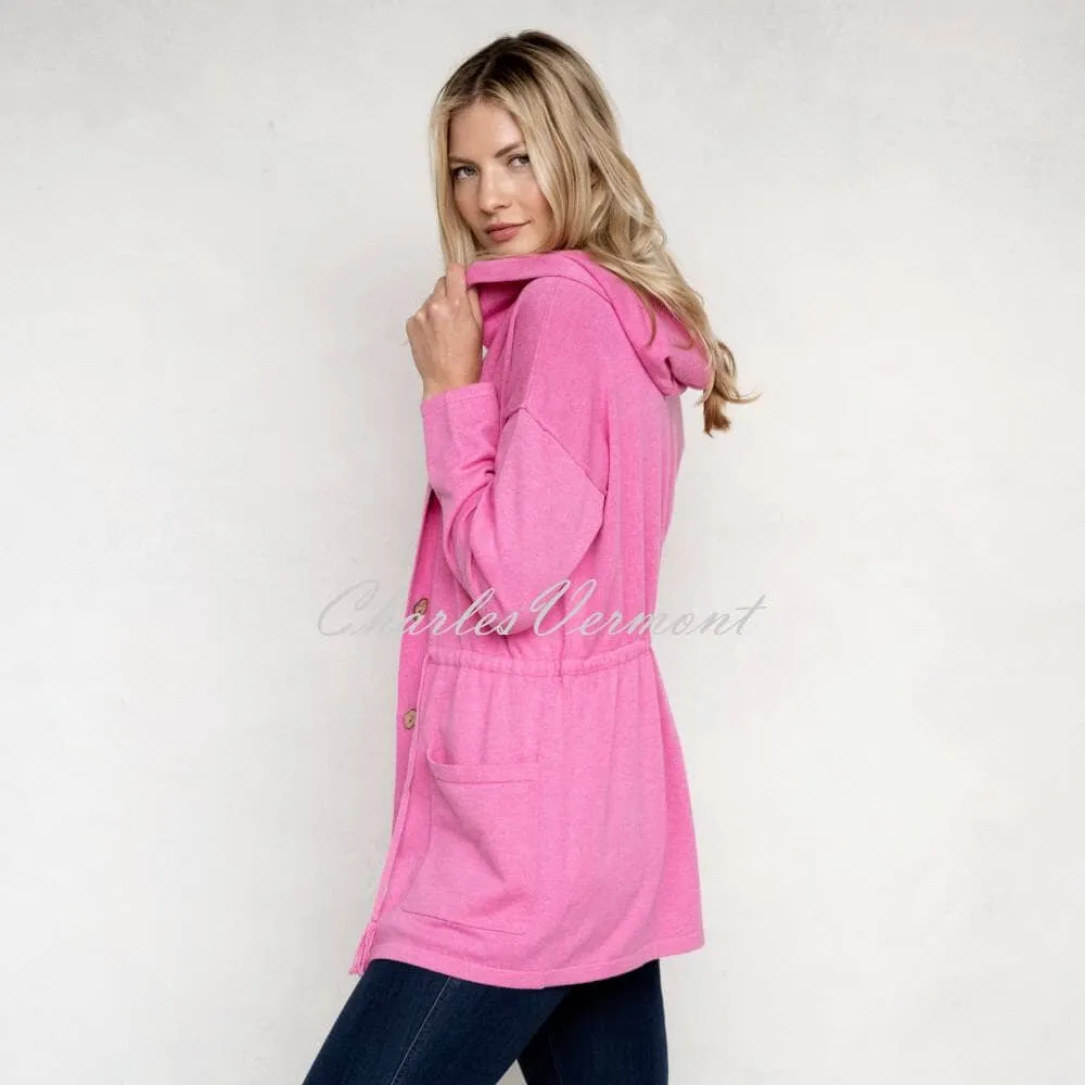 Marble Longline Button Cardigan with Hood - Style 6569-194 (Pink)