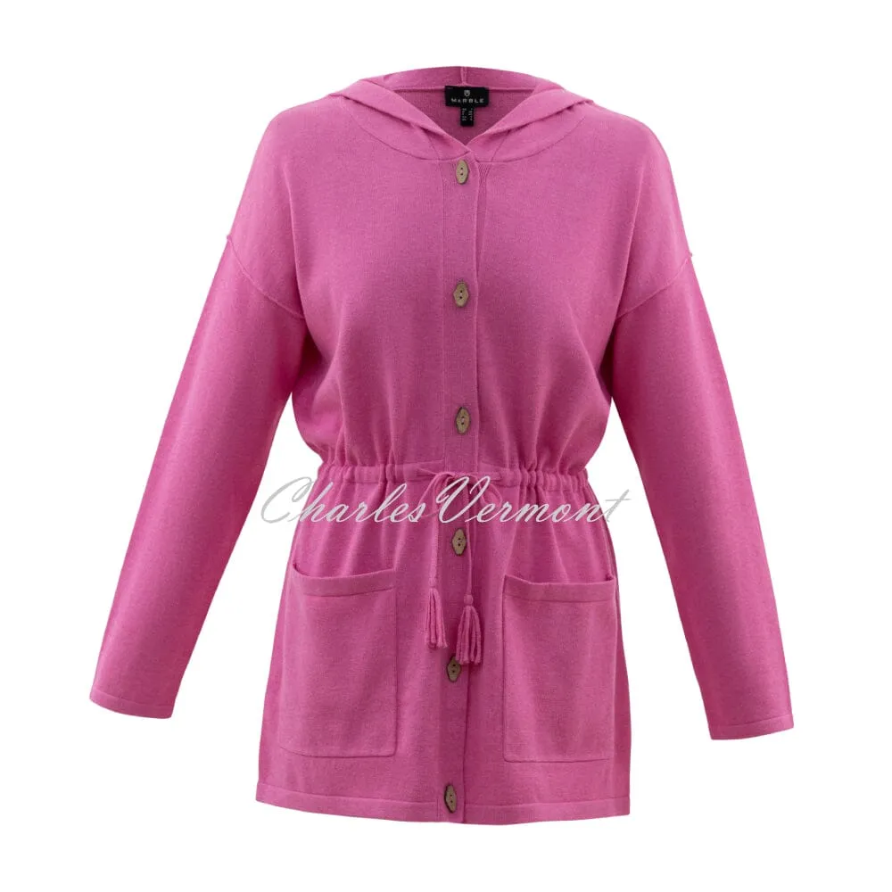 Marble Longline Button Cardigan with Hood - Style 6569-194 (Pink)