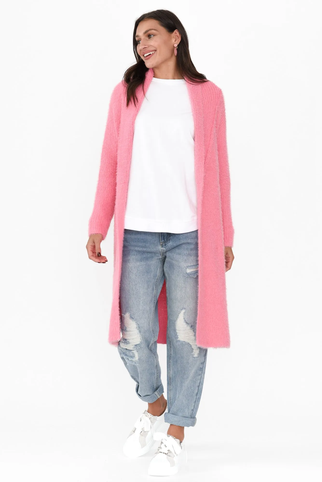 Mia Candy Pink Long Cardigan