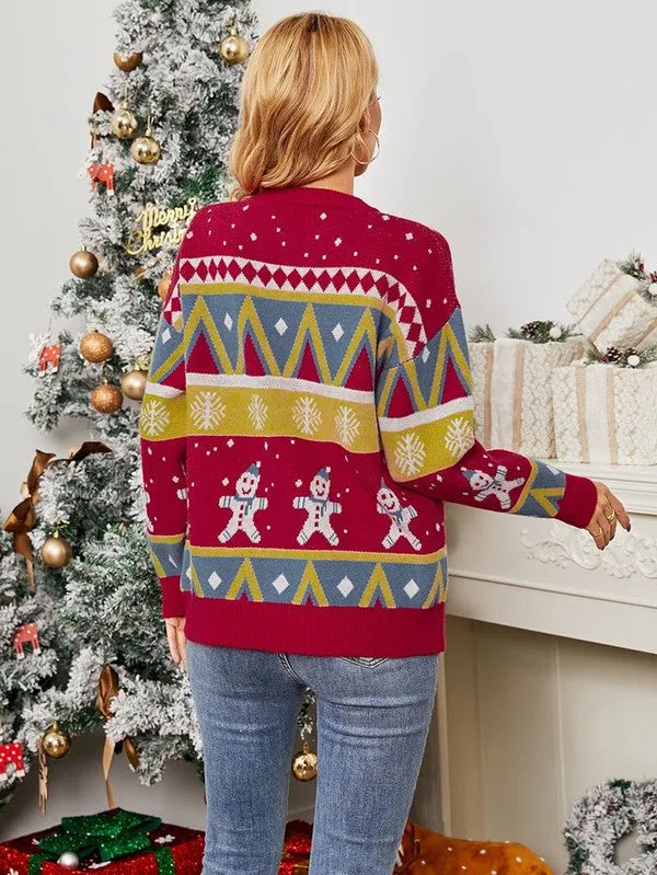 MISS SPARKLING Red Knitted Ugly Christmas Sweater