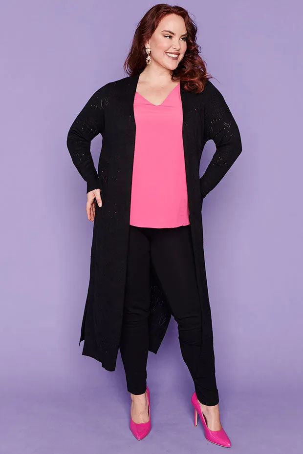 Smita Black Long Cardi