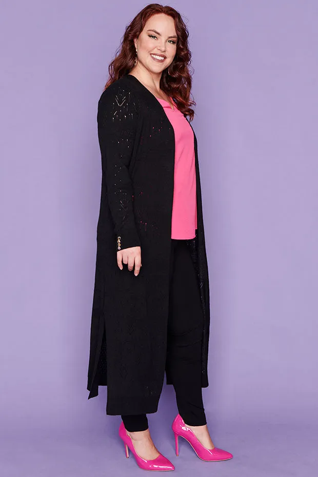 Smita Black Long Cardi