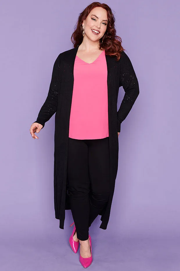 Smita Black Long Cardi