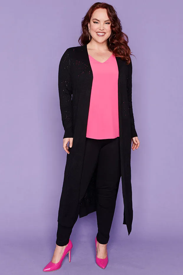 Smita Black Long Cardi